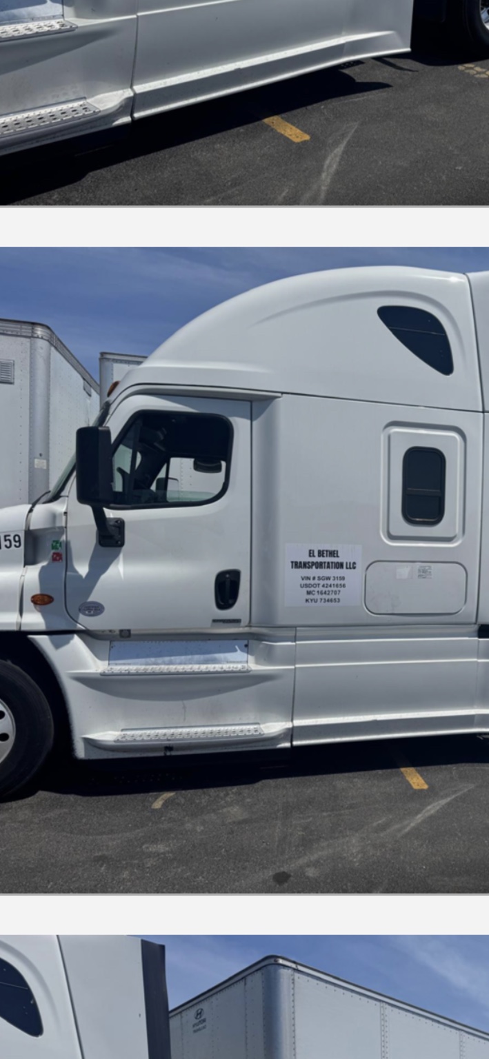 El Bethel Transportation LLC’s silver semi-truck with company identification on the cab